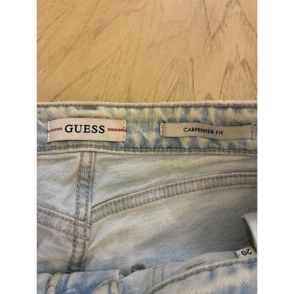 VTG 80s Guess carpenter jeans Barrel Baggy Acid Wash High Waist Ankle Women 29 - Picture 8 of 11